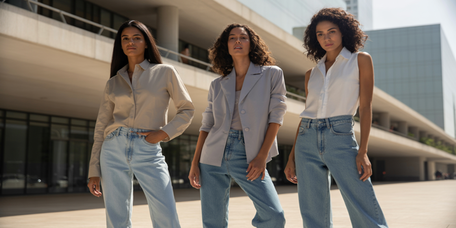 O jeans clássico ganha novas proporções e se consolida como peça-chave da moda contemporânea em 2026.